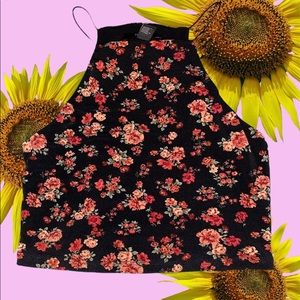 floral cropped spaghetti strap top
